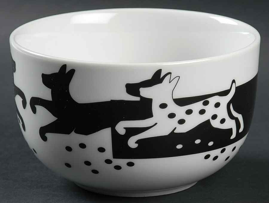 Black & White Soup/Cereal Bowl by Bopla (Switzerland)-1