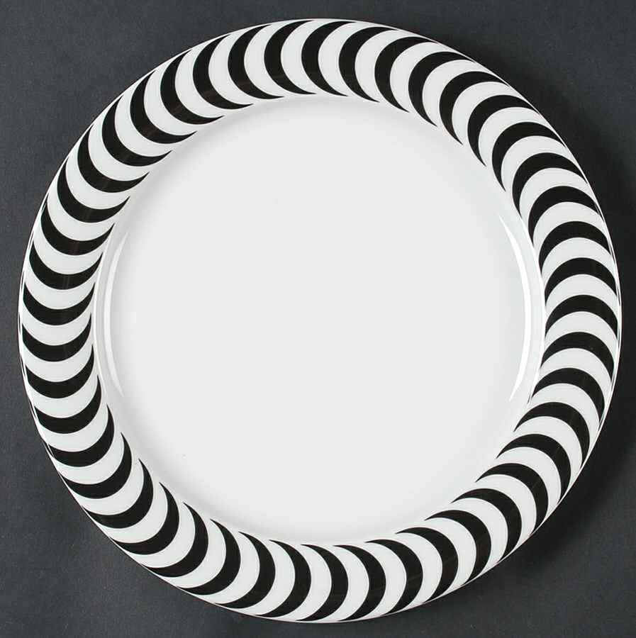 Black & White Dinner Plate by Bopla (Switzerland)-1