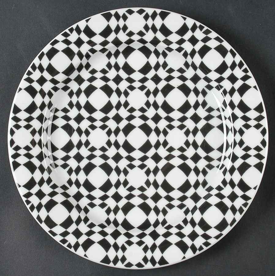 Black & White Salad Plate by Bopla (Switzerland)-1