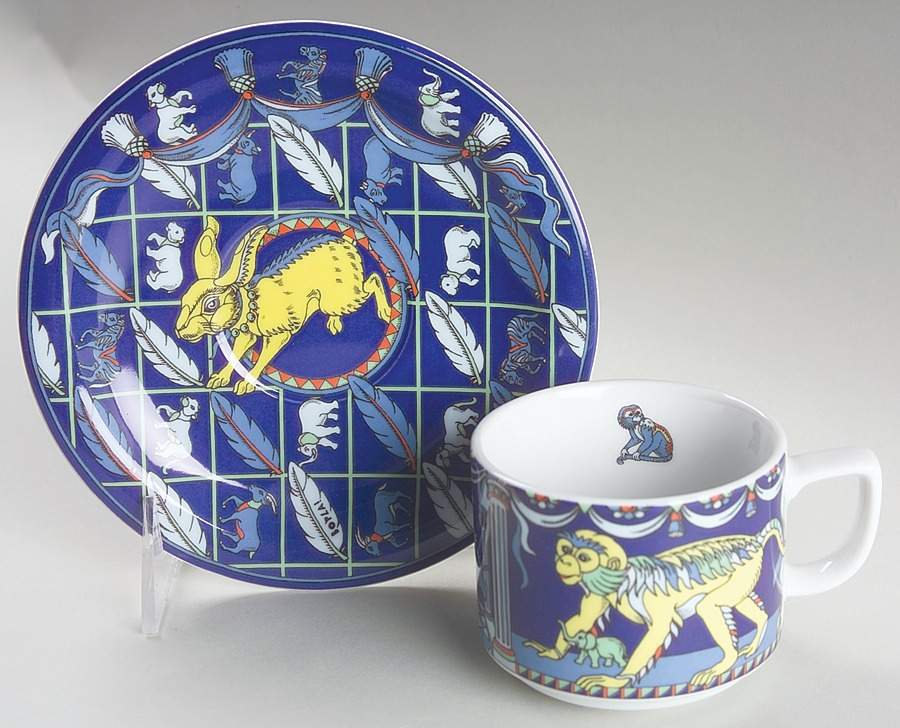 Original Moneke & Rabette Flat Cup & Saucer Set by Bopla (Switzerland)-1