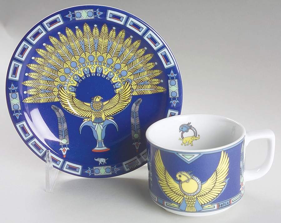 Original Aquila & Horus Flat Cup & Saucer Set by Bopla (Switzerland)-1