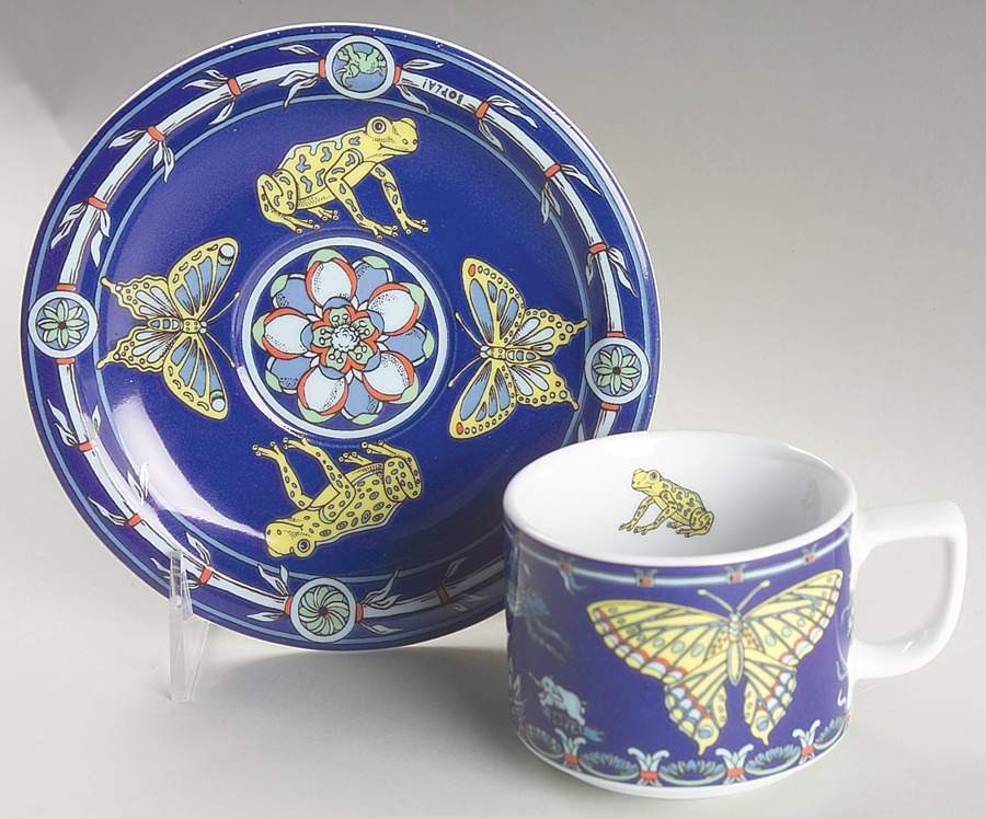 Original Apollon & Rana Flat Cup & Saucer Set by Bopla (Switzerland)-1