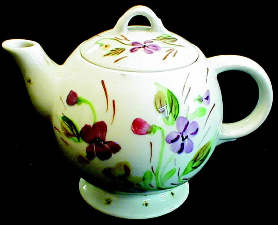Raining Violets Mini Teapot & Lid by Blue Ridge Southern Pottery-1