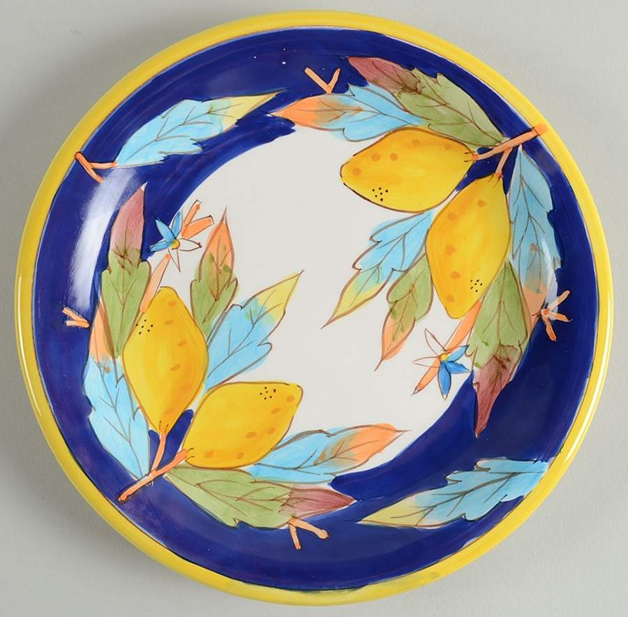 Lemons on Blue Collection Salad Plate by Baum Brothers-1
