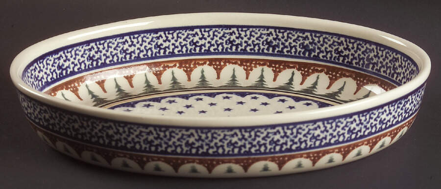 BOW2 12'' Oval Baker by BOLESLAWIEC-1