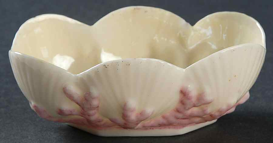 New Shell Pink (No Trim) Open Salt by Belleek Pottery (Ireland)-1