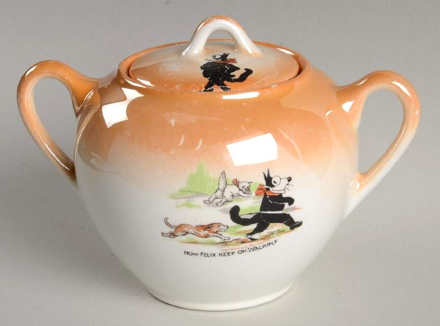 Felix the Cat Sugar Bowl & Lid by Bennett Potteries-1