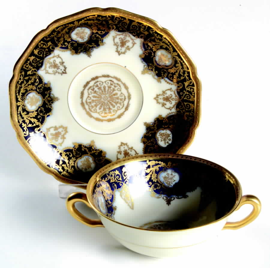 5379 Flat Cream Soup Bowl & Saucer Set by Black Knight-1
