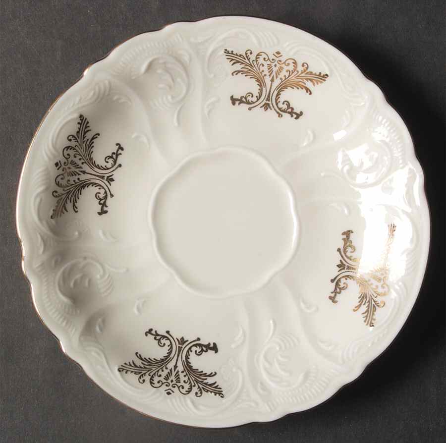Bernadotte Gold Scroll Saucer by Baum Brothers-1
