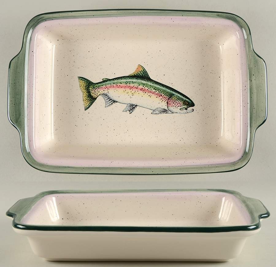 Rainbow Splendor 13"  Rectangular Baker by Big Sky Carvers-1