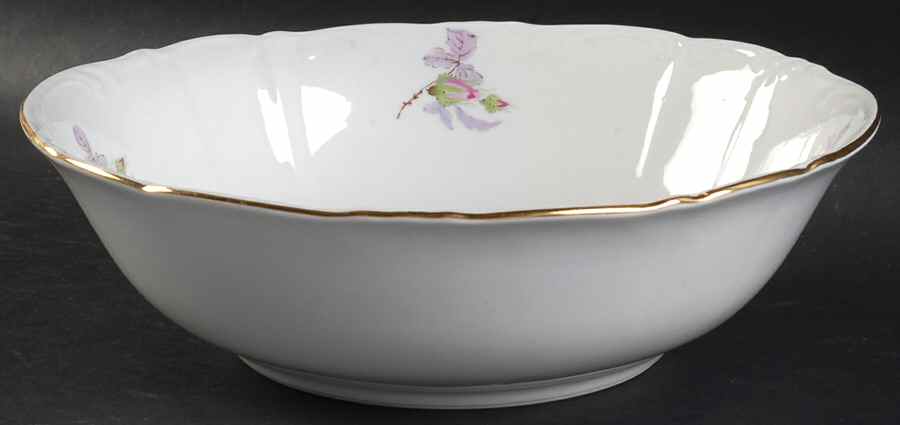 BOH165 (Scrolls, Ribs) 9" Round Vegetable Bowl by Bohemia Ceramic Works-1