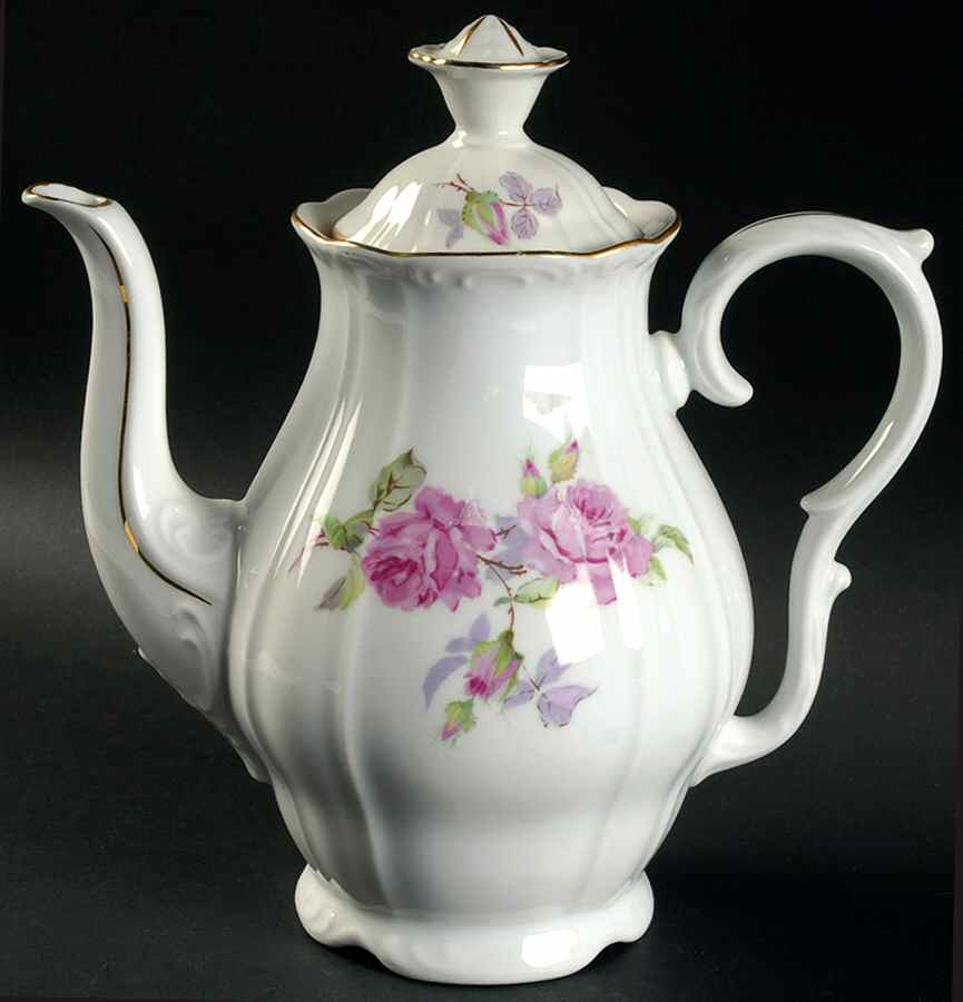 BOH165 (Scrolls, Ribs) Coffee Pot & Lid by Bohemia Ceramic Works-1