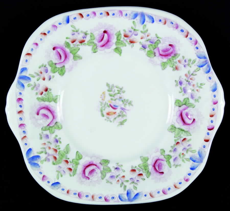 BRD16 Square Handled Cake Plate by Bridgwood & Son-1