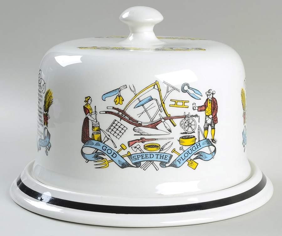 Farmers Arms (No Trim) Round Cheese Dish & Lid by Burgess & Leigh-1