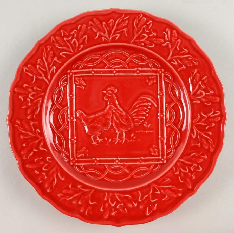Hen & Rooster Accent Luncheon Plate by Bordallo Pinheiro-1
