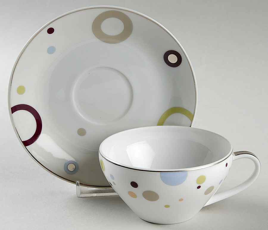 Celeste Flat Cup & Saucer Set by Bernardaud-1