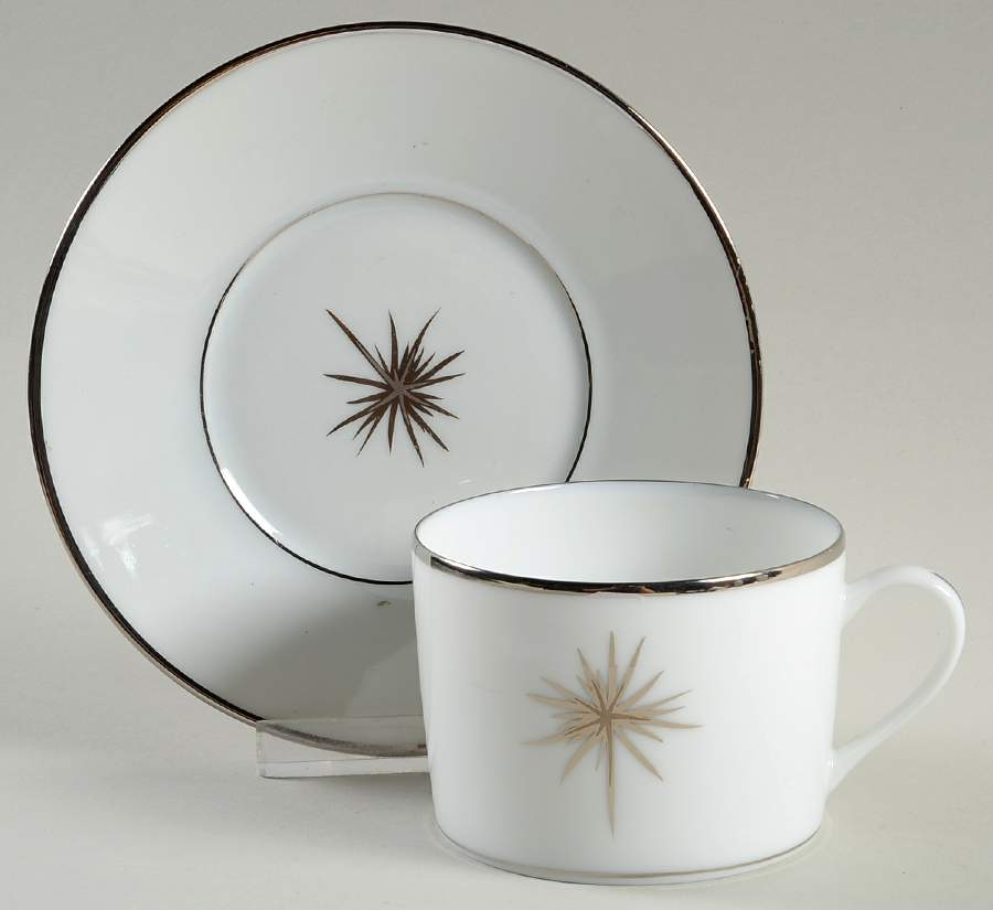 Gala Platinum Flat Cup & Saucer Set by Bernardaud-1