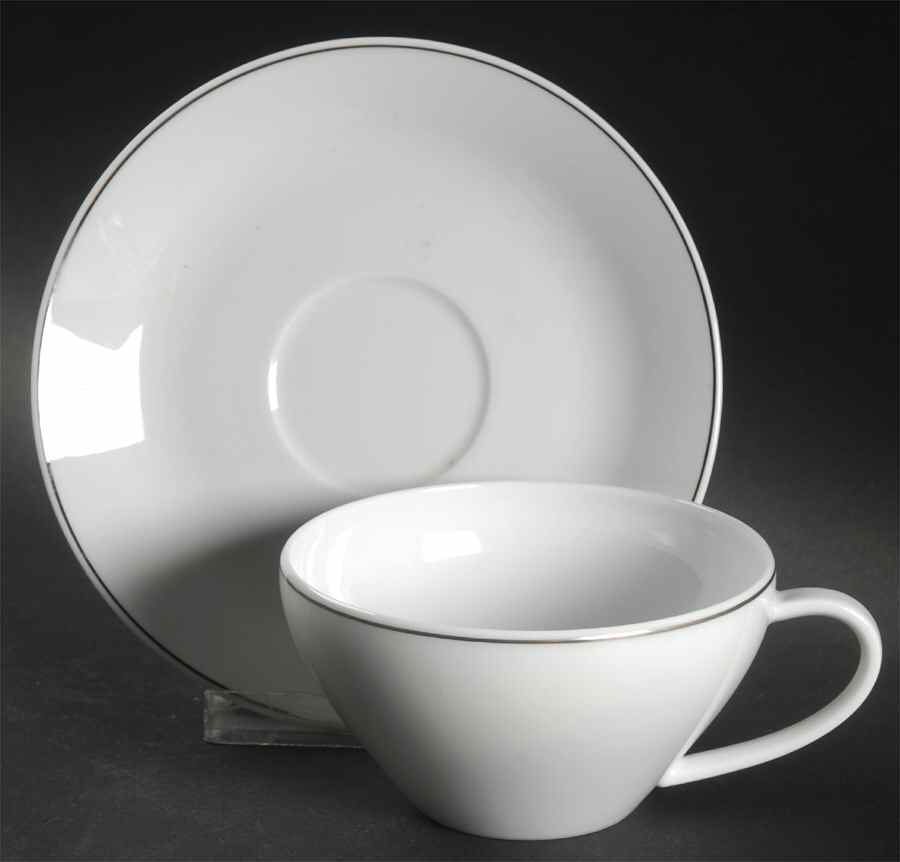 Diamond Flat Cup & Saucer Set by Bernardaud-1