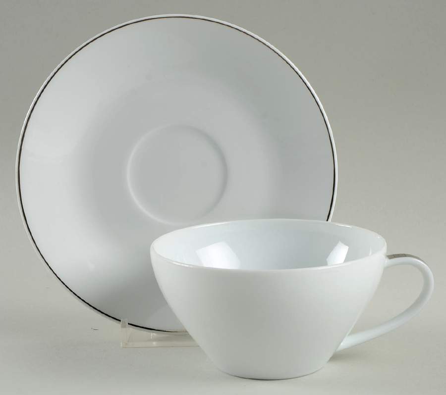 Diamond Flat Cup & Saucer Set by Bernardaud-1