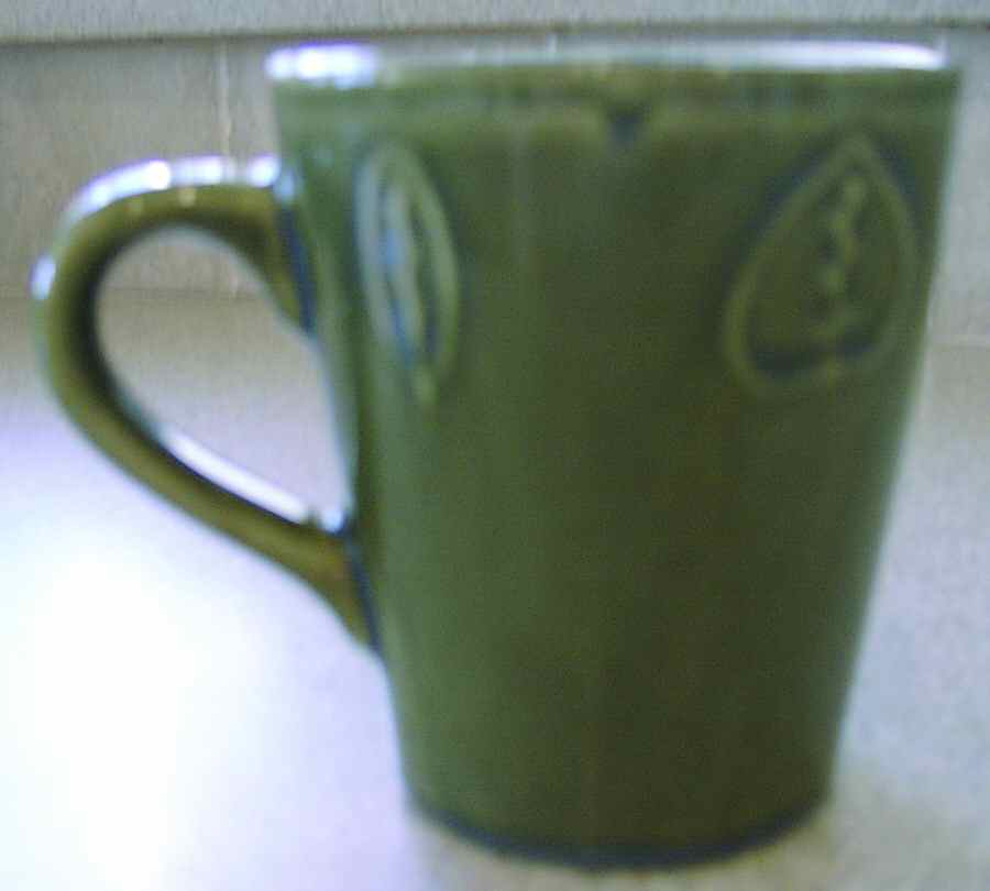 Embossed Leaf Reactive Collection Green Mug by Baum Brothers-1
