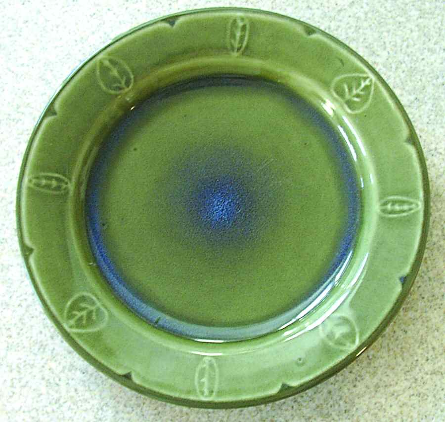 Embossed Leaf Reactive Collection Green Salad Plate by Baum Brothers-1
