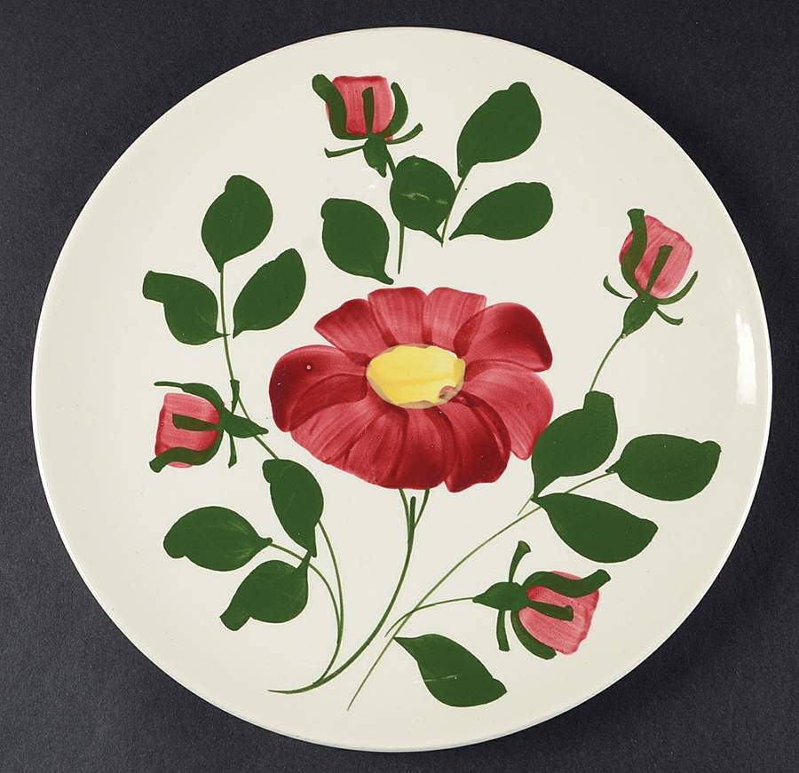 Red Nocturne Variant (Skyline) Luncheon Plate by Blue Ridge Southern Pottery-1