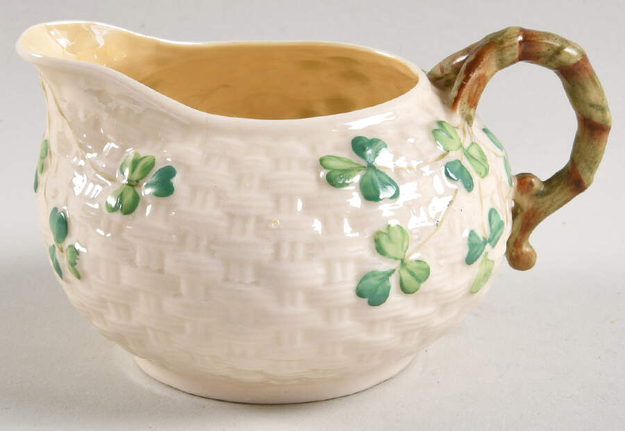 Shamrock (Older Black Backstamps) Creamer by Belleek Pottery (Ireland)-1