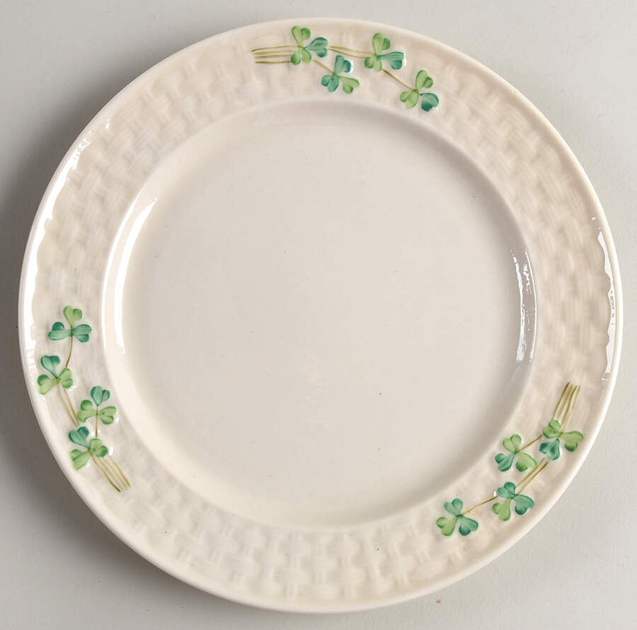 Shamrock (Older Black Backstamps) Luncheon Plate by Belleek Pottery (Ireland)-1