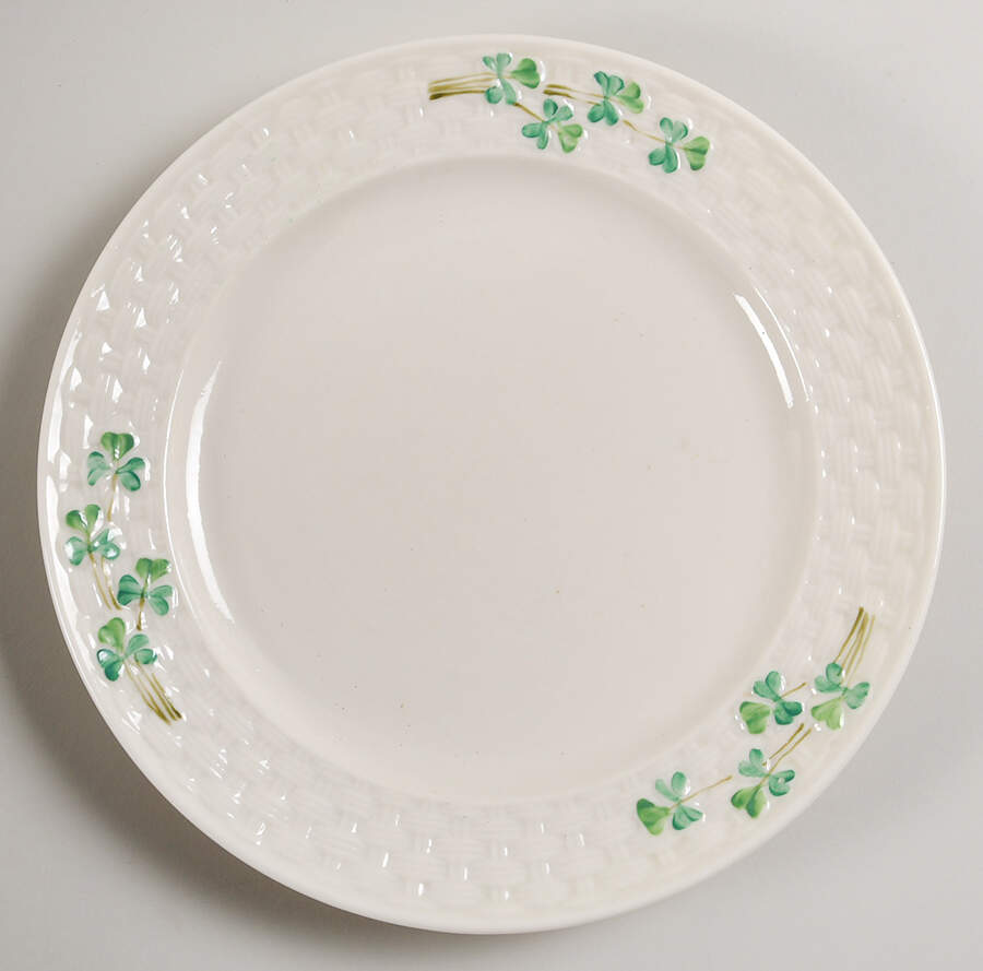 Shamrock (Older Black Backstamps) Dinner Plate by Belleek Pottery (Ireland)-1