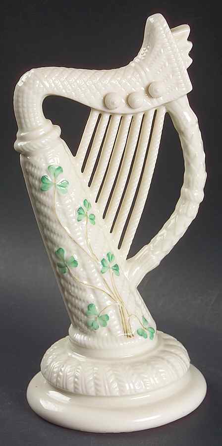 Shamrock (Older Black Backstamps) 7" Harp by Belleek Pottery (Ireland)-1