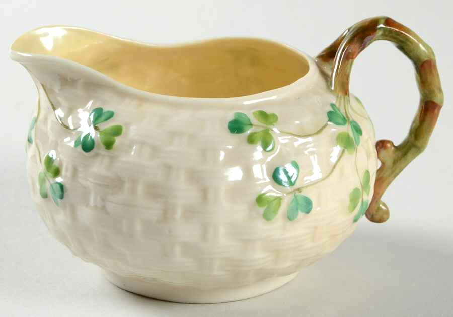 Shamrock (Older Black Backstamps) Creamer by Belleek Pottery (Ireland)-1