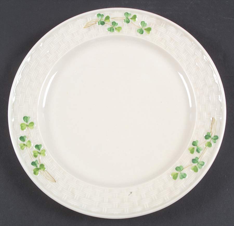 Shamrock (Older Black Backstamps) Dinner Plate by Belleek Pottery (Ireland)-1