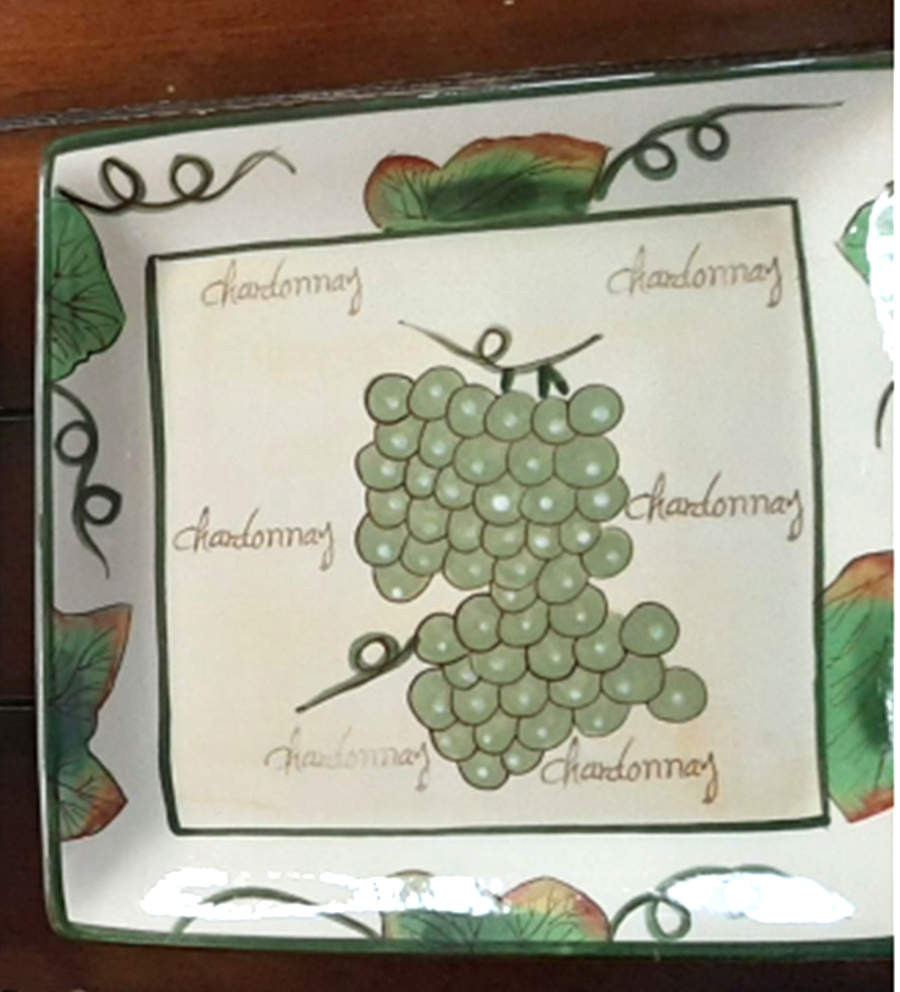 Grape Writing Collection Square Dinner Plate by Baum Brothers-1