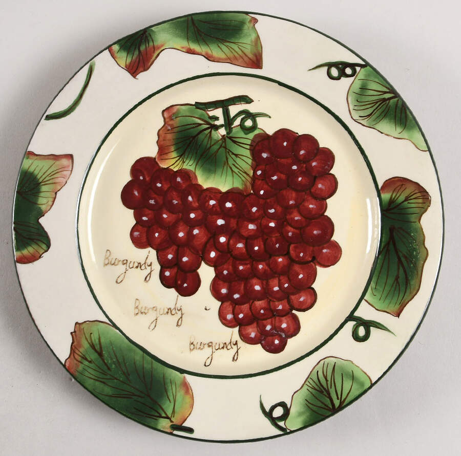 Grape Writing Collection Salad/Dessert Plate by Baum Brothers-1