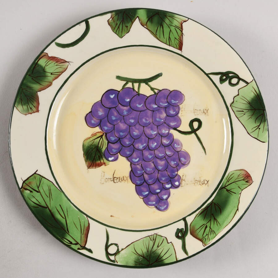 Grape Writing Collection Salad/Dessert Plate by Baum Brothers-1