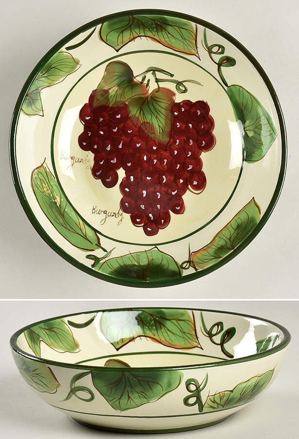 Grape Writing Collection Soup/Cereal Bowl by Baum Brothers-1