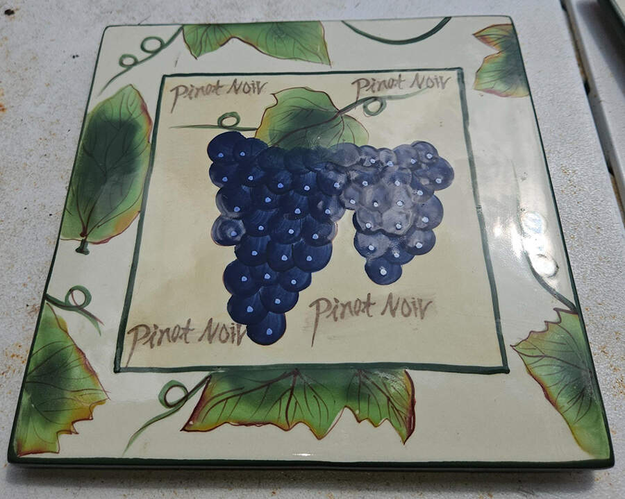 Grape Writing Collection Square Trivet by Baum Brothers-1