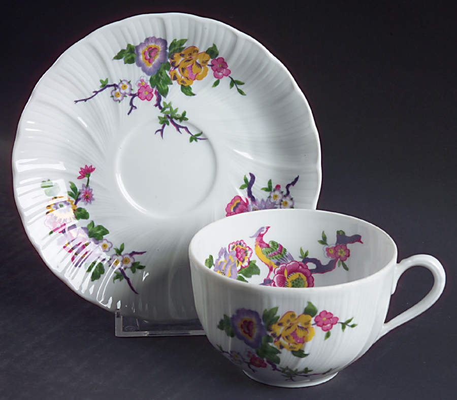 Bengali (Palm Shape) Flat Cup & Saucer Set by Bernardaud-1