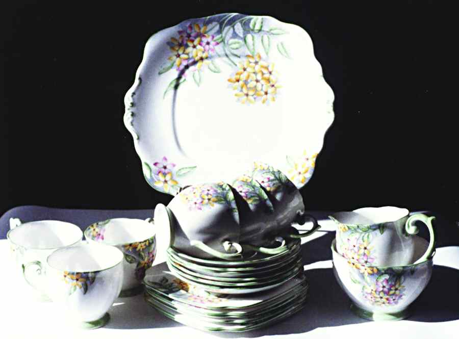 3470 Square Handled Cake Plate by Bell China-1
