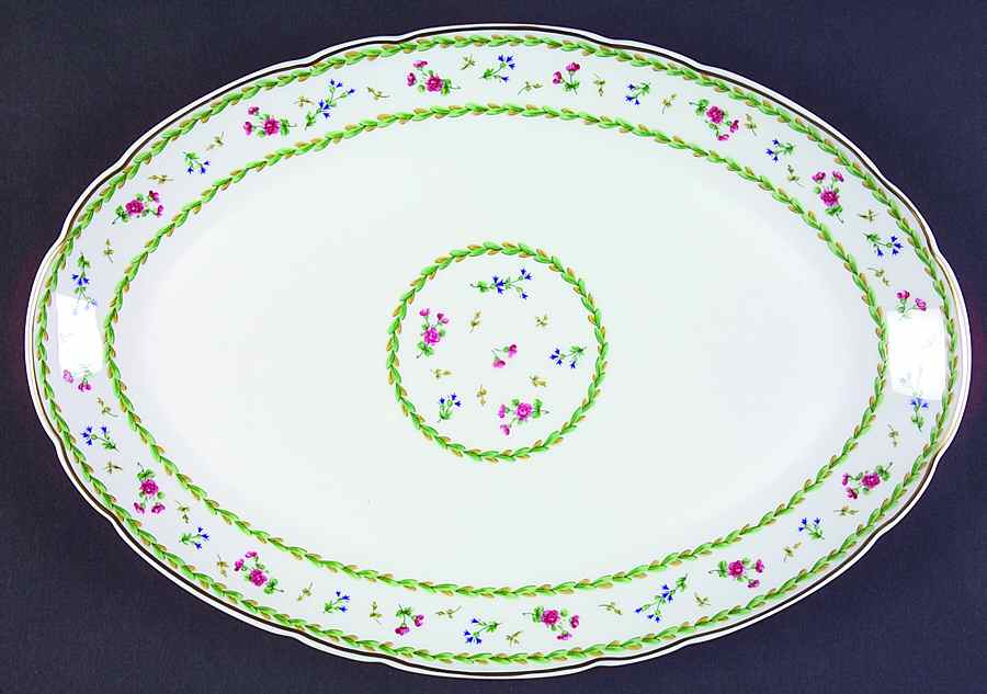 Artois Vert (Cluny) 13" Oval Serving Platter by Bernardaud-1