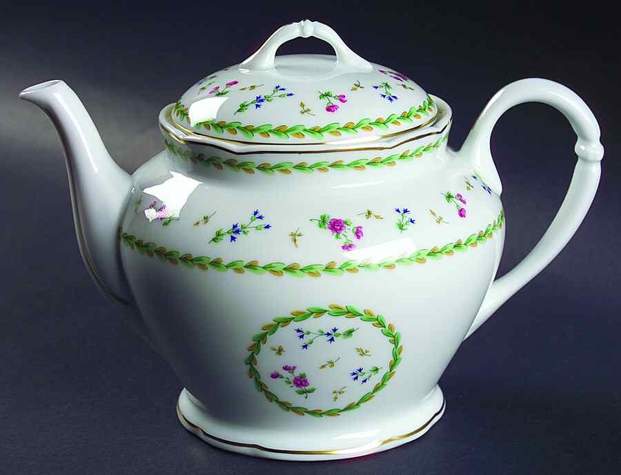 Artois Vert (Cluny) Teapot & Lid by Bernardaud-1