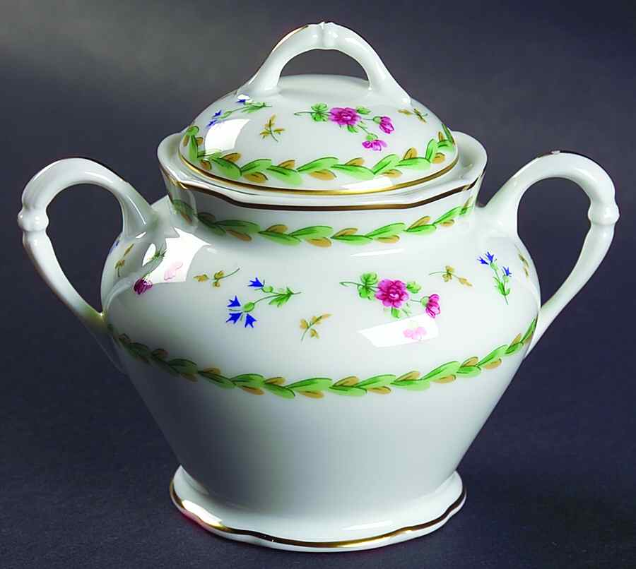 Artois Vert (Cluny) Sugar Bowl & Lid by Bernardaud-1