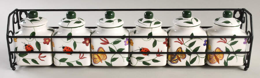 Butterfly Garden Collection Spice Jar Set with Metal Holder by Baum Brothers-1