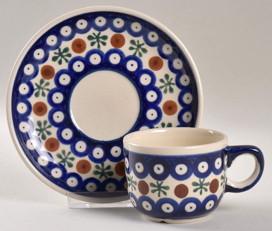 Nature Flat Cup & Saucer Set by BOLESLAWIEC-1