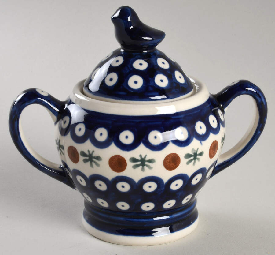 Nature Sugar Bowl & Lid by BOLESLAWIEC-1