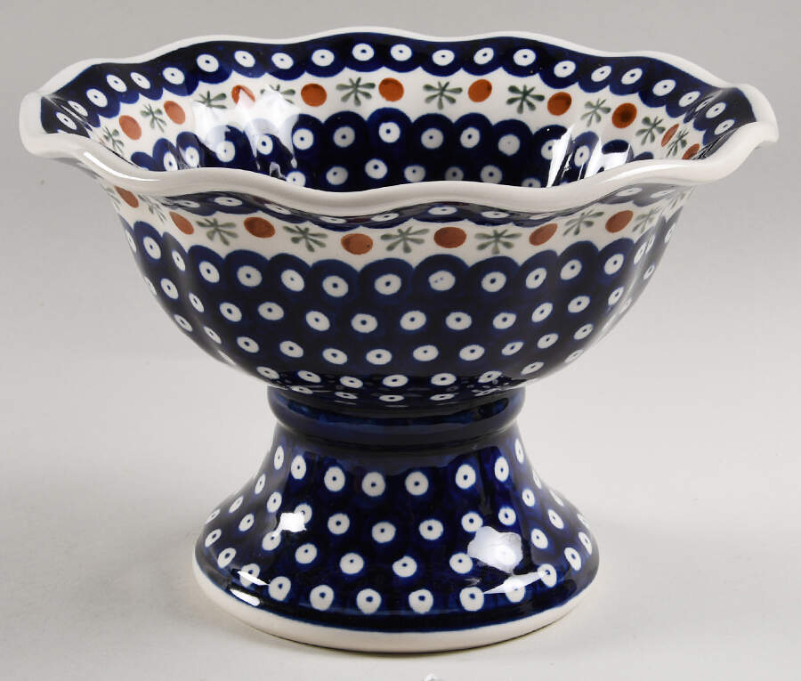 Nature 8" Large Pedestal Fruit Bowl by BOLESLAWIEC-1