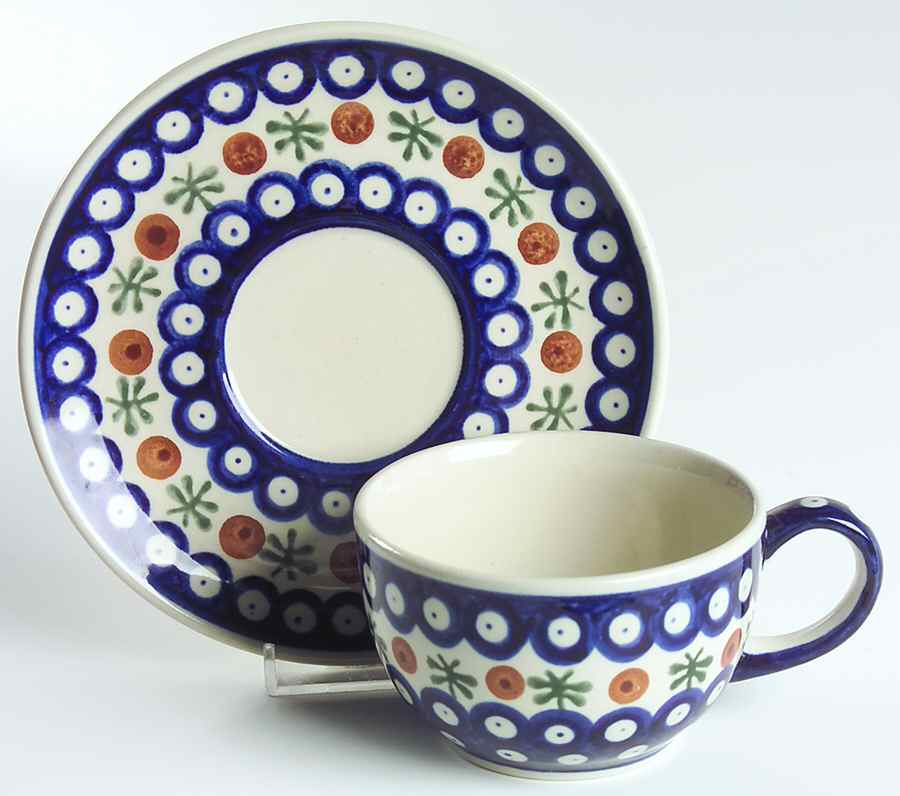 Nature Flat Cup & Saucer Set by BOLESLAWIEC-1