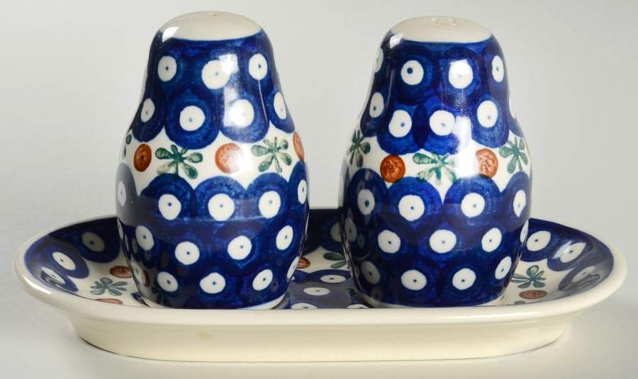 Nature (3 Pc) Salt & Pepper Tray Set by BOLESLAWIEC-1