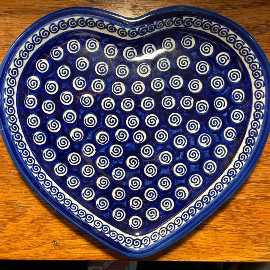 A174 Heart Shaped Dish by BOLESLAWIEC-1