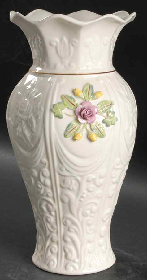 Romantic Rose 10" Vase by Belleek Pottery (Ireland)-1
